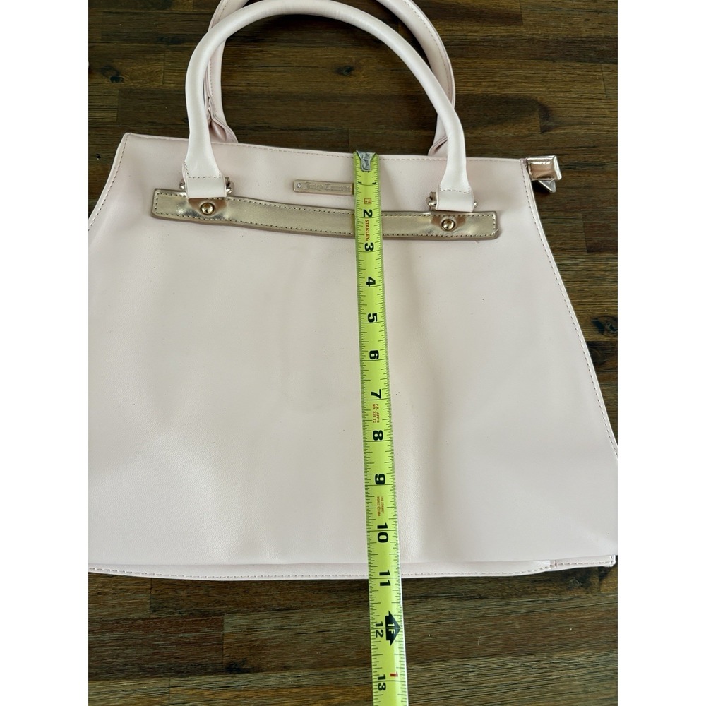 Juicy Couture Light pink Satchel Handbag Tote Bag Rose gold Trim & Zipper Lined - Picture 5 of 16